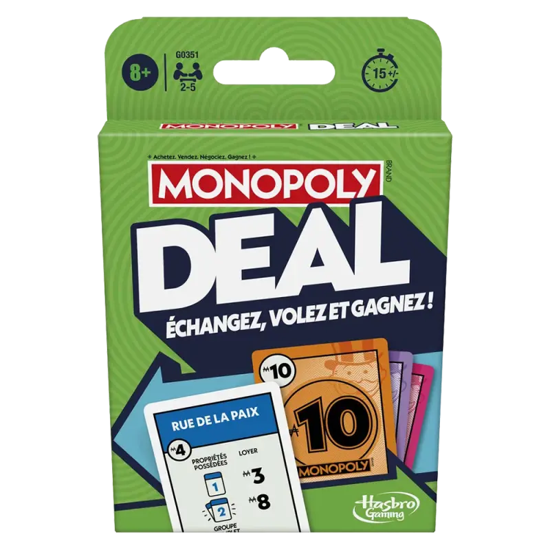 Boîte du jeu Règles du Monopoly Deal